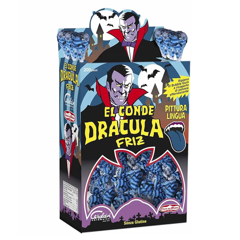 El Conde Dracula Pittura Lingua Lecca Lecca Ripieno di Bubble Gum Confezione da 200 Pezzi