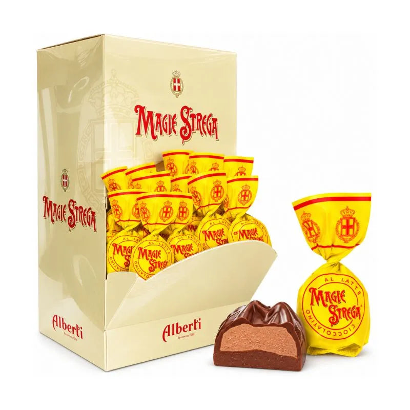 Strega Alberti Magie Strega Praline Cioccolato al Latte Ripiene Espositore da 83 Pezzi