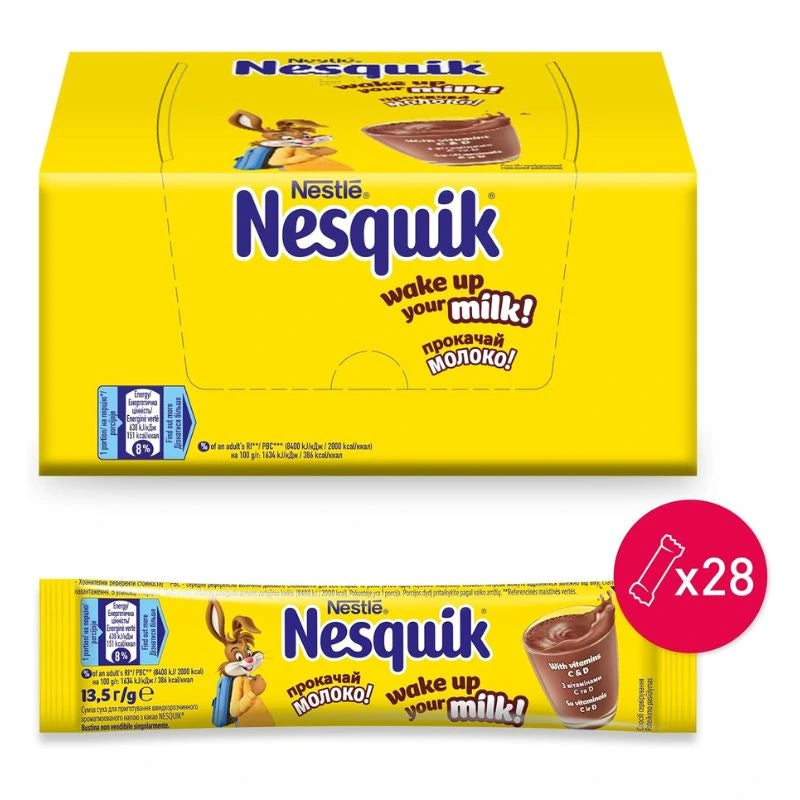 Nesquik Preparato Solubile al Cacao Confezione da 28 Pezzi