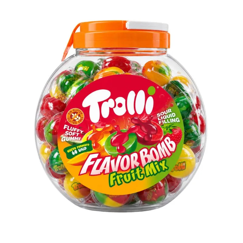 Trolli Flavor Bomb Fruit Mix Caramella Ripiena Confezione da 60 Pezzi